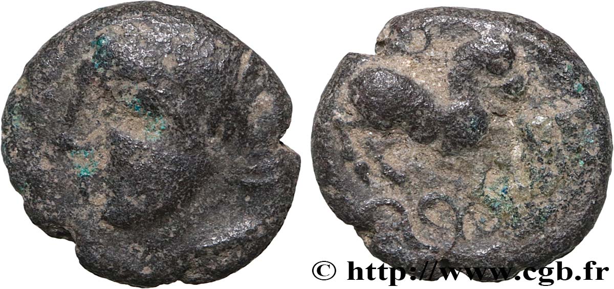 GALLIA - SANTONES / CENTROOESTE - Inciertas Petit billon au cheval et aux triskèles BN. 3844 BC