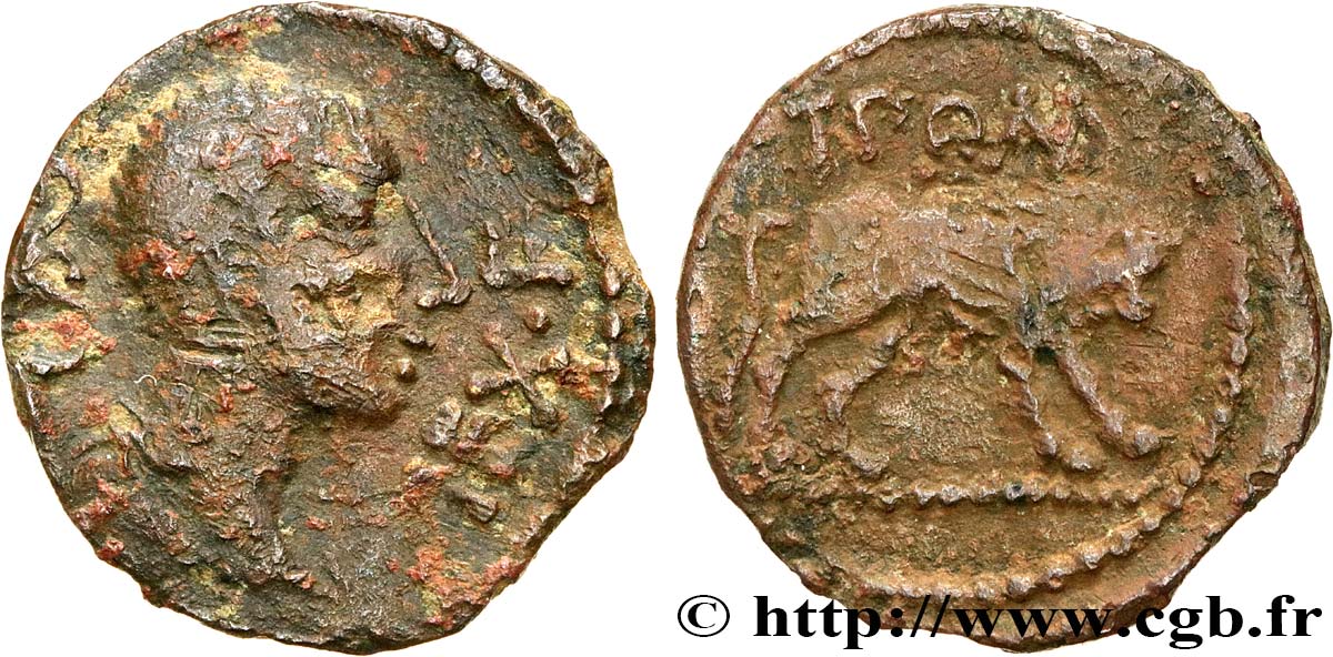 CAVARII (Región de Avignon y Orange) Bronze épigraphe au taureau BC+