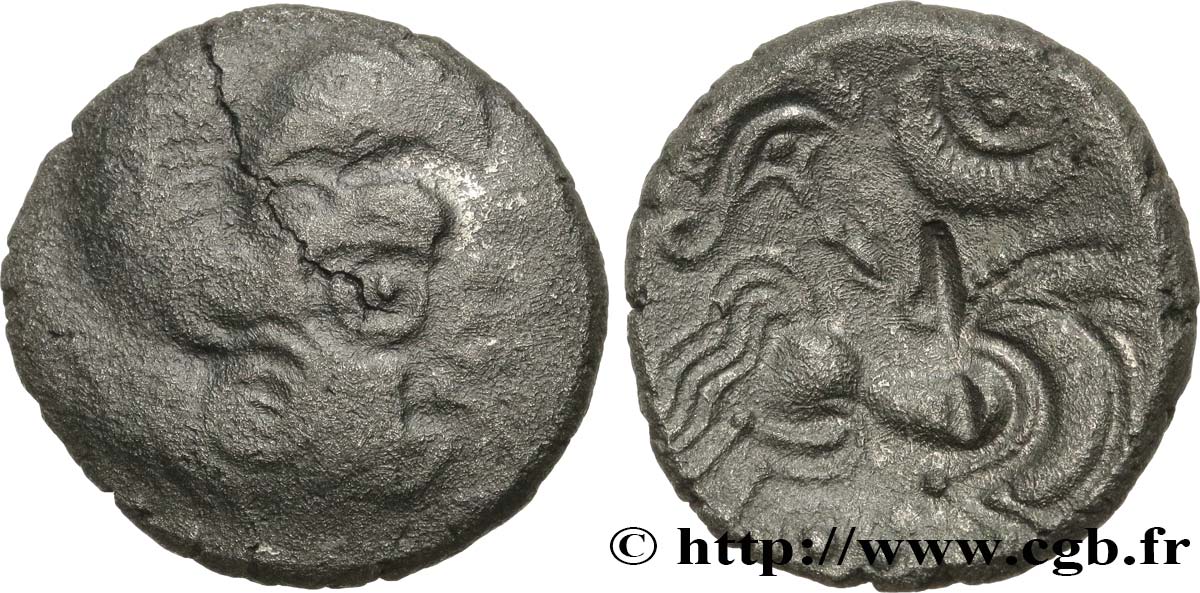 GALLIA - ARMORICA - CORIOSOLITÆ (Región de Corseul, Cotes d Armor) Statère de billon, classe III au nez en epsilon BC/MBC