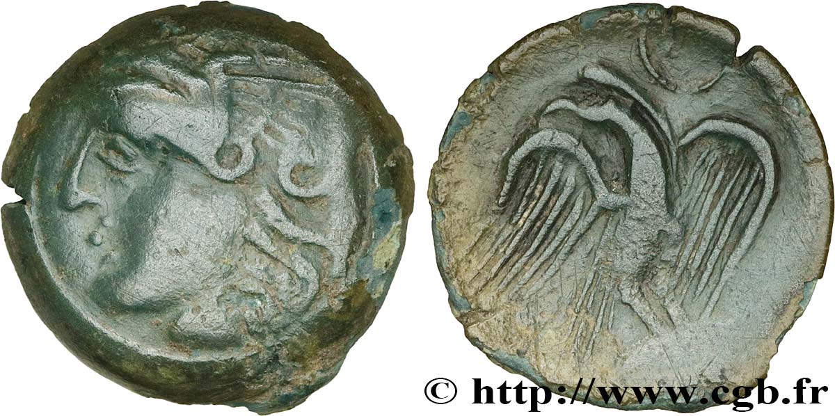 GALLIEN - CARNUTES (Region die Beauce) Bronze lourd à l’aigle et au croissant SS