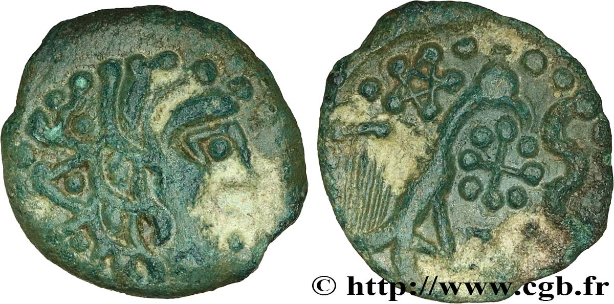 GALLIA - CARNUTES (Area of the Beauce) Bronze “aux oiseaux et au serpent” XF