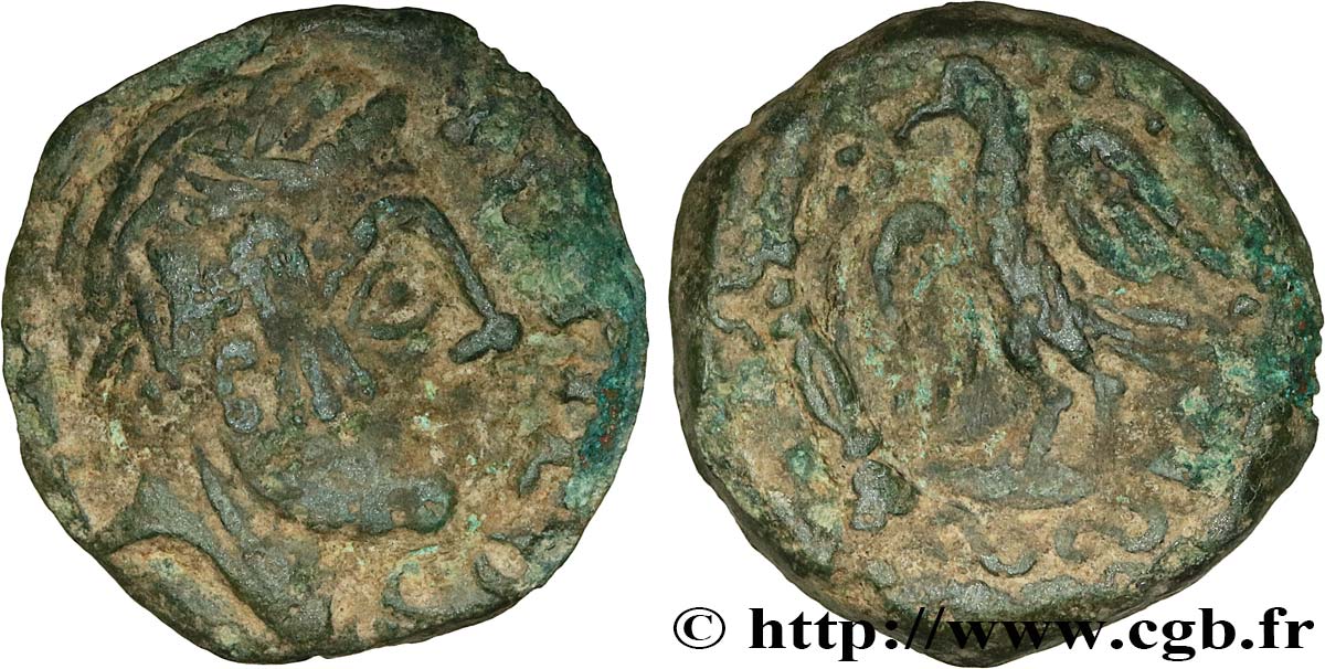 GALLIEN - CARNUTES (Region die Beauce) Bronze PIXTILOS classe VIII à l’oiseau dans le temple S