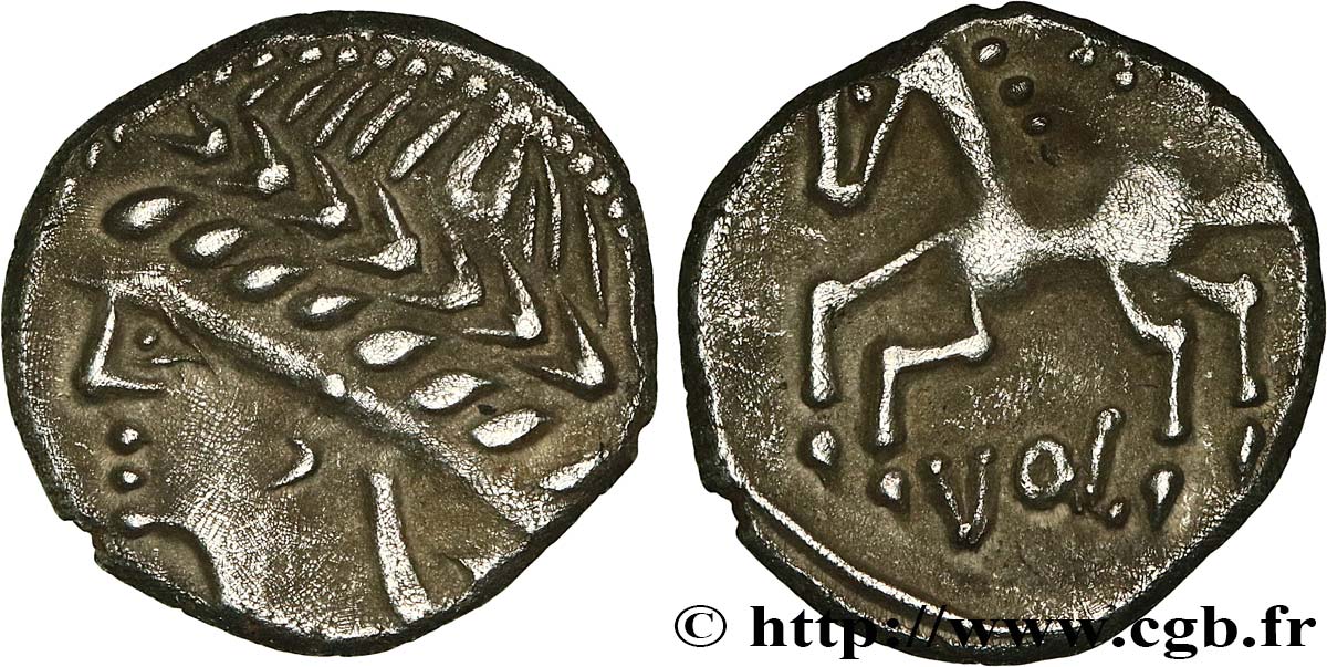 ALLOBROGES (Région du Dauphiné) Denier VOL au cheval galopant et au “caducée” SUP