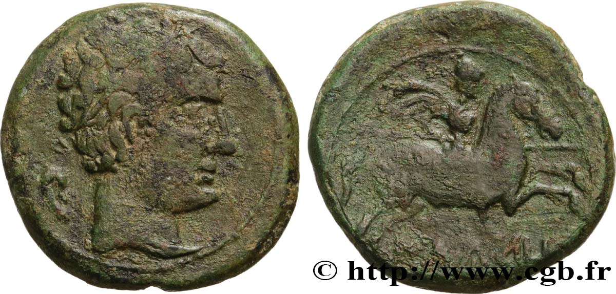 HISPANIA - LAYETANOS - LAURO Unité de bronze au cavalier ou as BC+