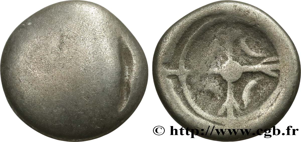 SUDOESTE DE LA GALLIA Drachme imitation de Rhodé, S. 490 uniface BC