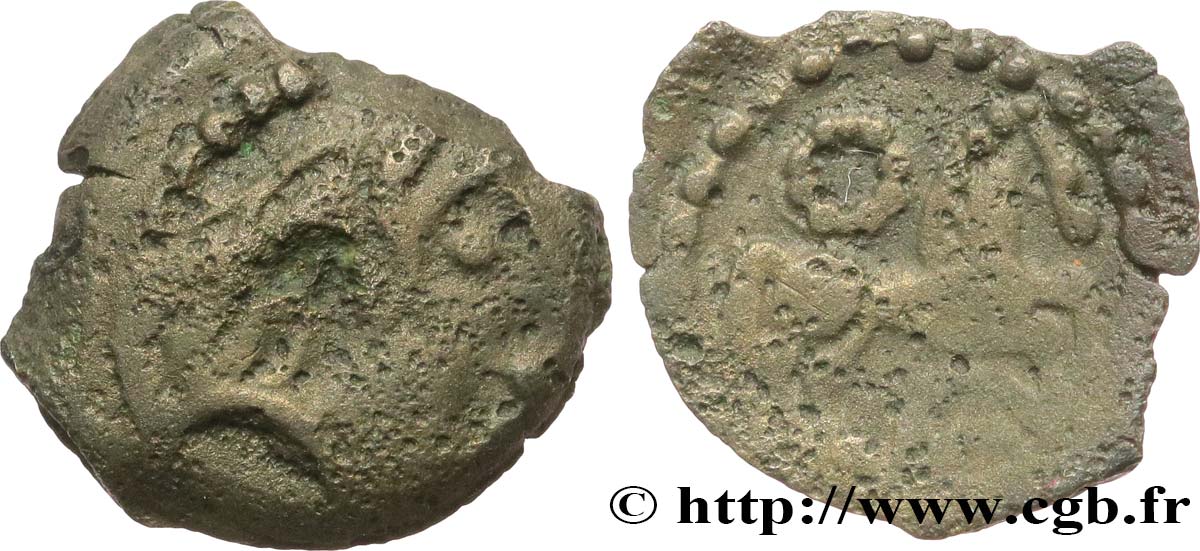 BITURIGES CUBI / CENTROVESTE - INCERTI Bronze au cheval, BN. 4298 BB
