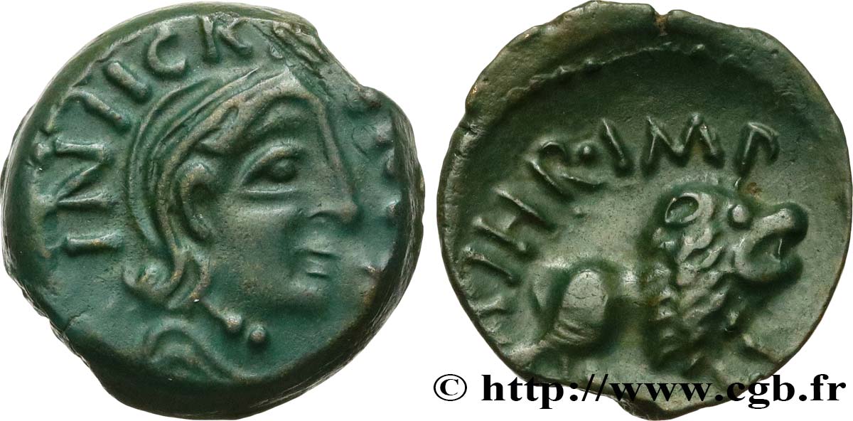 REMI / CARNUTES, Unspecified Bronze INIICRITVRIX / A.HIR.IMP au lion AU