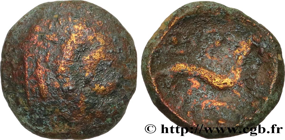 ÆDUI / ARVERNI, UNSPECIFIED Quart de statère de laiton, type de Siaugues-Saint-Romain VF