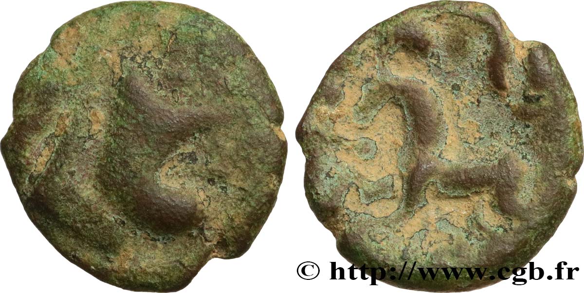 AMBIANI (Area of Amiens) Bronze au cheval, BN 8430 VF