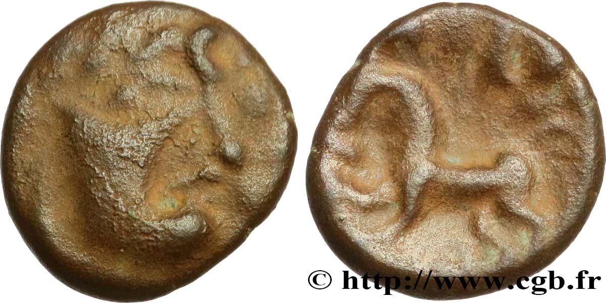 GALLIA BELGICA - AMBIANI (Región de Amiens) Bronze au cheval, BN 8430 BC+