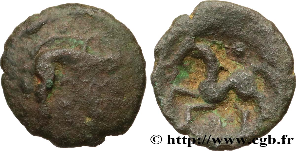 GALLIEN - BELGICA - AMBIANI (Region die Amiens) Bronze au sanglier et au cheval, “type des dépôts d’Amiens” fSS