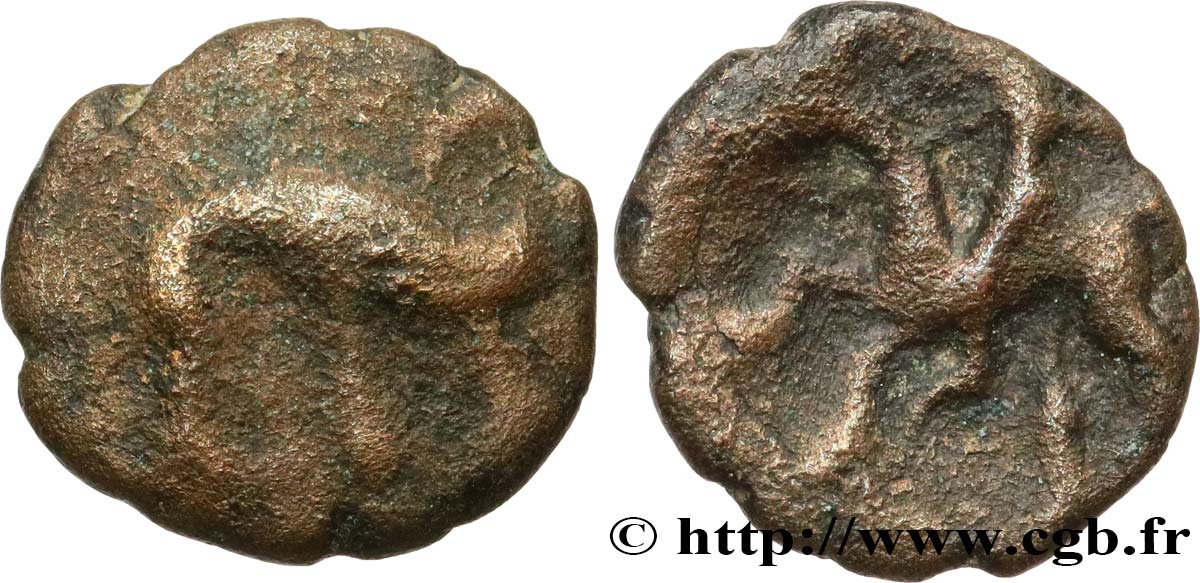 GALLIEN - BELGICA - AMBIANI (Region die Amiens) Bronze au sanglier et au cavalier fSS