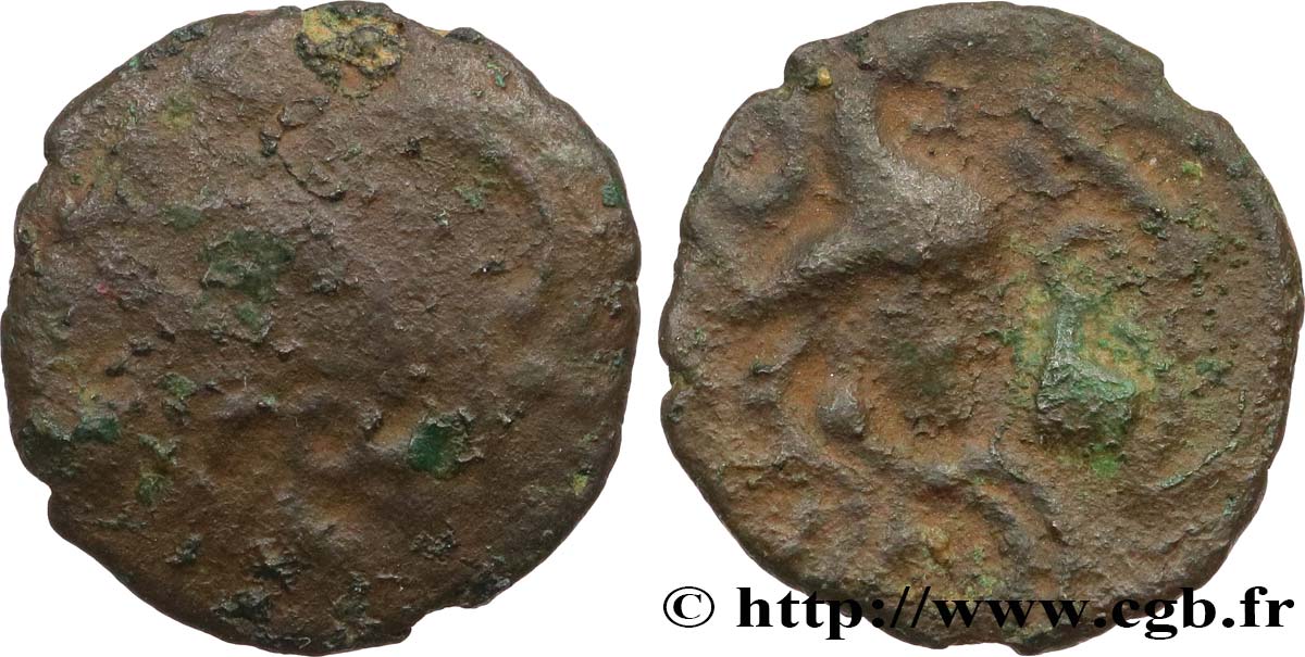 GALLIA - BELGICA - BELLOVACI (Región de Beauvais) Bronze au coq, “type d’Hallencourt” BC+