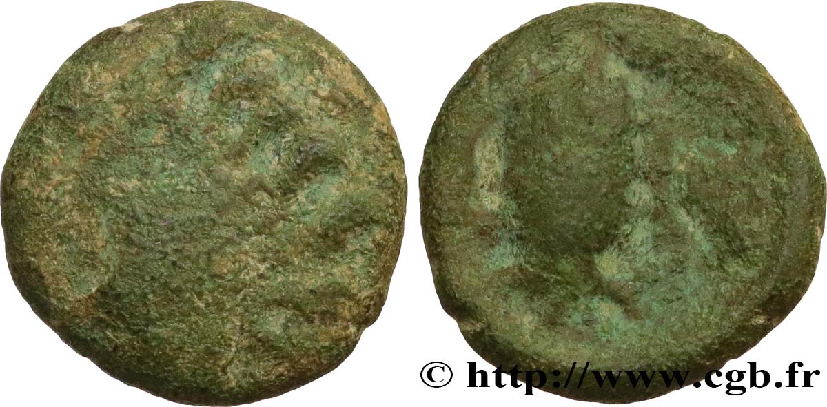 GALLIEN - BELGICA - AMBIANI (Region die Amiens) Bronze à la tête de face, BN. 8405 fSS