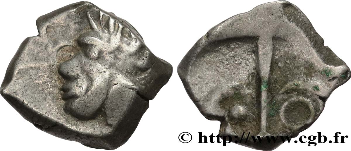 GALLIA - SUDOESTE DE LA GALLIA - TOLOSATES (Región de Vieja-Tolosa) Drachme “à la tête négroïde”, S. 75 BC+