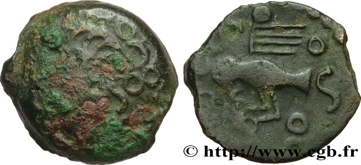 GALLIA BELGICA - MELDI (Regione di Meaux) Bronze à l’aigle et au sanglier, classe I q.BB/BB