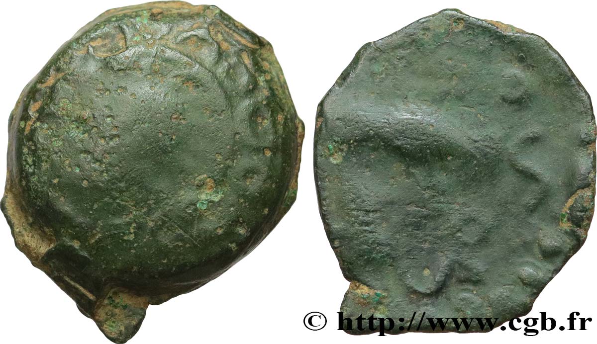 GALLIA BELGICA - MELDI (Area of Meaux) Bronze à l’aigle et au sanglier, classe I VF