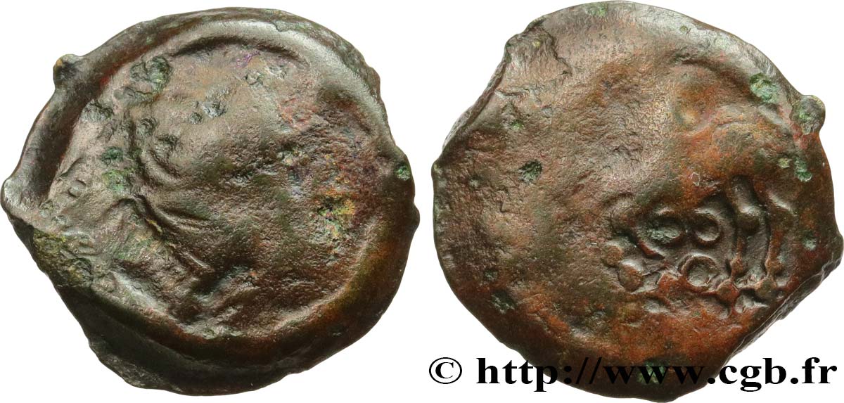 GALLIA - BITURIGES CUBI (Región de Bourges) Bronze au cheval et aux trois annelets BC
