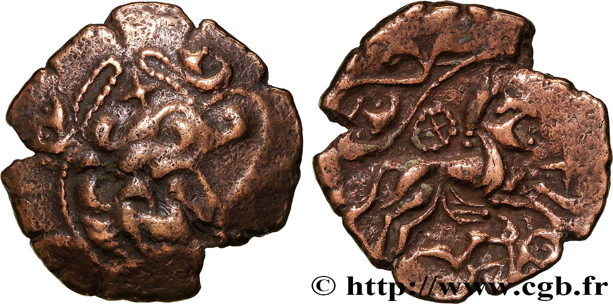 GALLIA - ARMORICA - OSISMII (REgione di Carhaix - Finistère) Statère dit “au personnage recroquevillé”, var. 8 au cheval à droite q.BB/BB