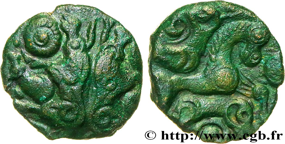 GALLIA BELGICA - AMBIANI (Región de Amiens) Bronze aux boeufs adossés EBC