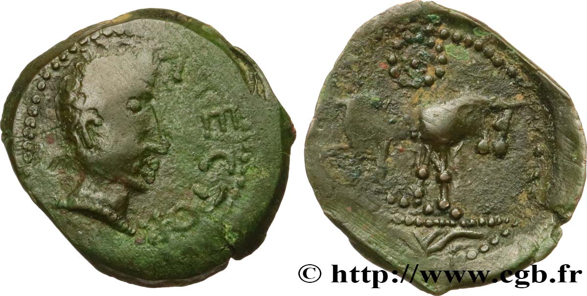 GALLIA - SANTONES / MID-WESTERN, Unspecified Bronze ATECTORI (quadrans), imitation XF/AU