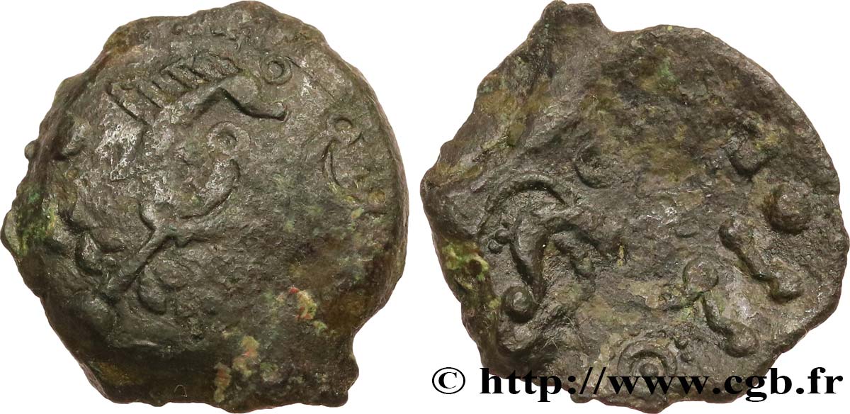 GALLIA - AULERCI EBUROVICES (Región d Evreux) Bronze au cheval, dérivé de types belges BC