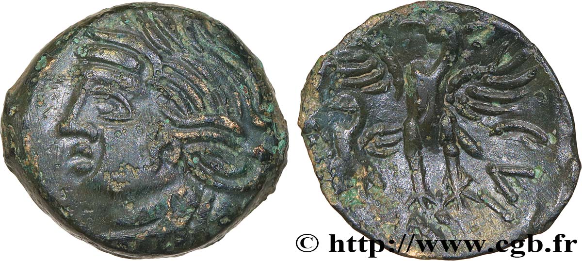 BITURIGES CUBES (Région de Bourges) Bronze CALIAGIID à l’aiglon TTB+/SUP