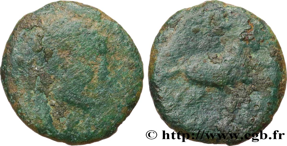 GALLIA - NEDENES (oppidum of Montlaures) Unité ou bronze au taureau VG/F