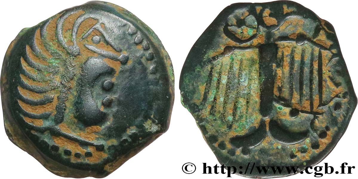 GALLIA - CARNUTES (Regione della Beauce) Bronze à l’aigle et à la rouelle, tête à droite BB