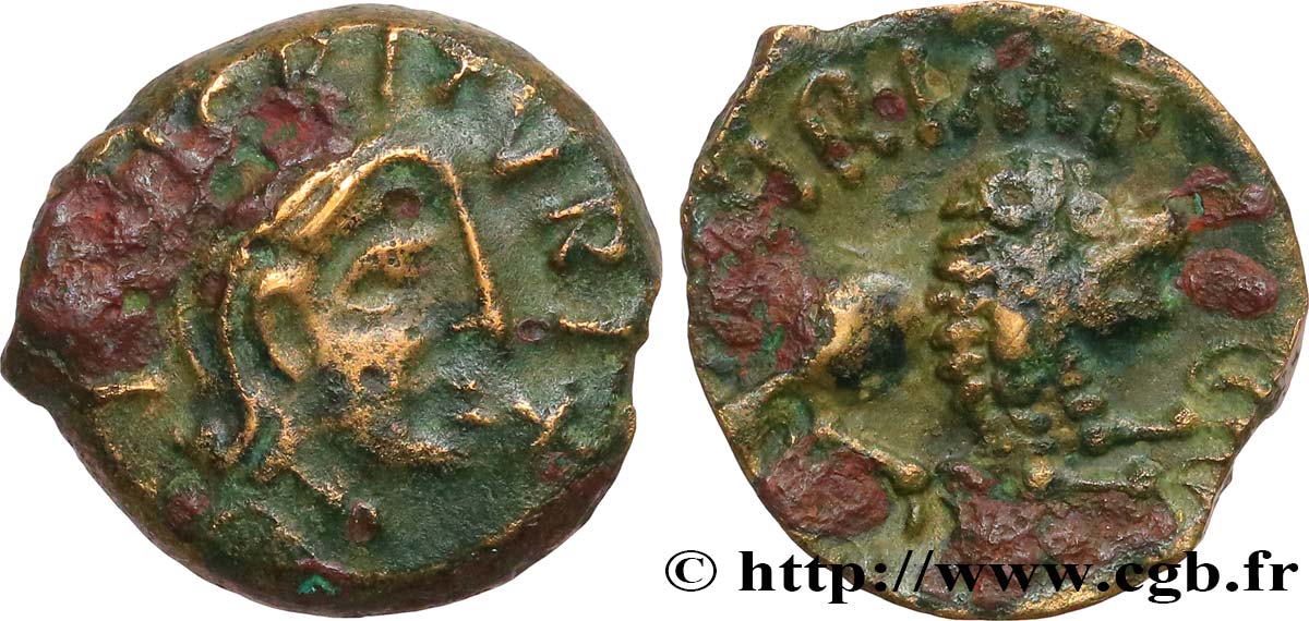 REMI / CARNUTES, Unspecified Bronze INIICRITVRIX / A.HIR.IMP au lion XF