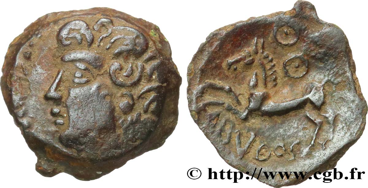GALLIA - BITURIGES CUBI (Regione di Bourges) Bronze ABVDOS aux trois annelets pointés BB