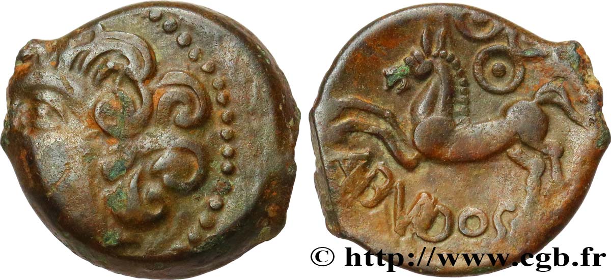 GALLIA - BITURIGES CUBI (Area of Bourges) Bronze ABVDOS aux trois annelets pointés XF/AU