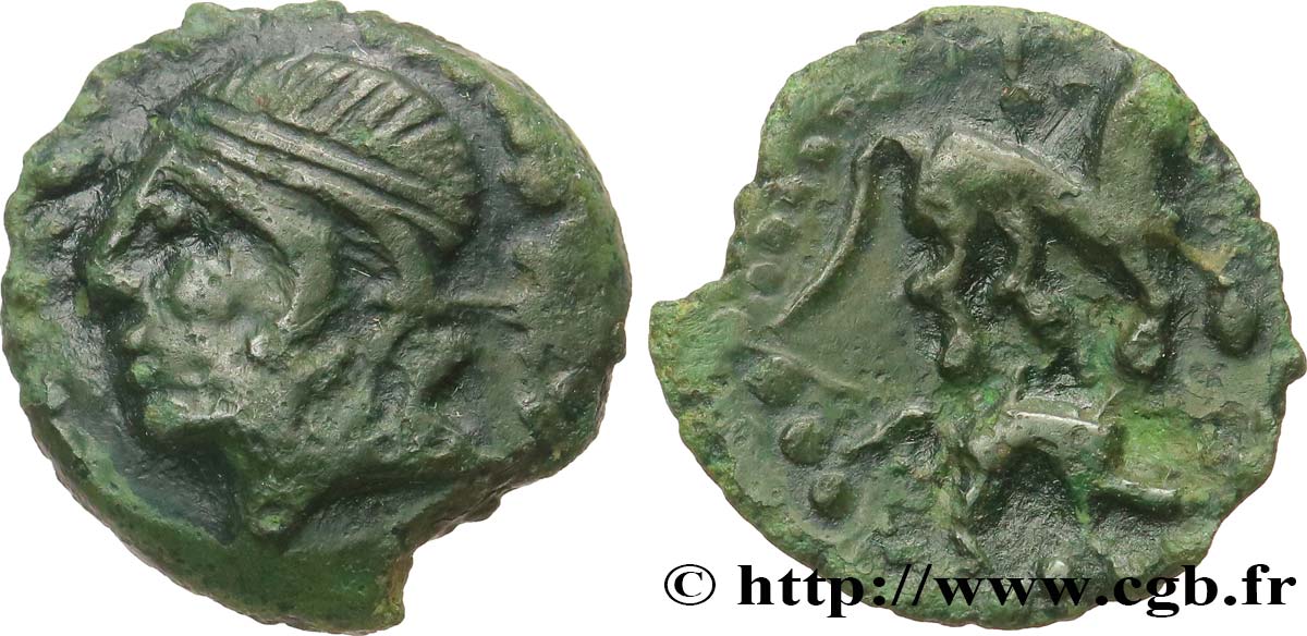 GALLIA - CARNUTES (Regione della Beauce) Bronze au cheval et au sanglier BB