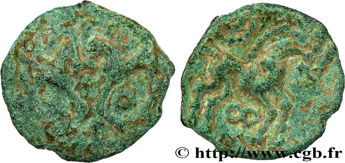 AULERCI EBUROVICES / AMBIANI, Unspecified Bronze aux chevaux affrontés BC/BC+