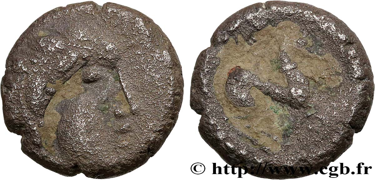 GALLIA - SANTONES / MID-WESTERN, Unspecified Drachme aux mèches aquitaniques, à droite VF/F