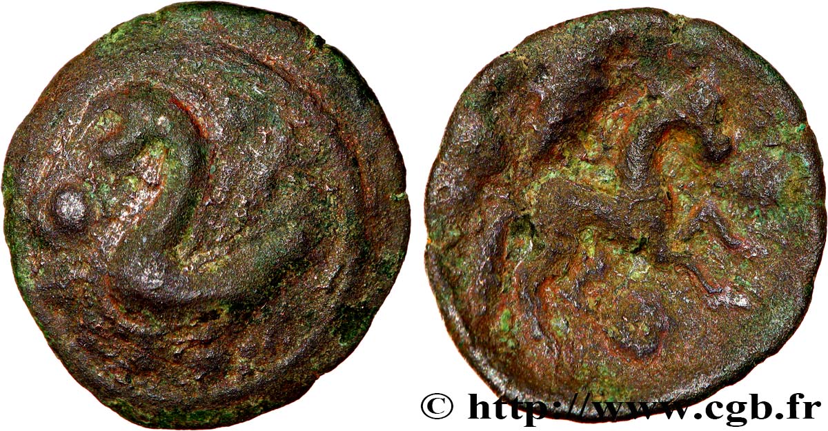GALLIEN - BELGICA - AMBIANI (Region die Amiens) Bronze au monstre marin - DT. 430 fSS
