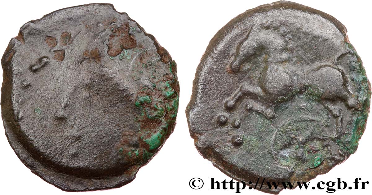 ÉDUENS (BIBRACTE, région du Mont-Beuvray) Bronze au cheval et à la rouelle, de Bibracte TB/TB+