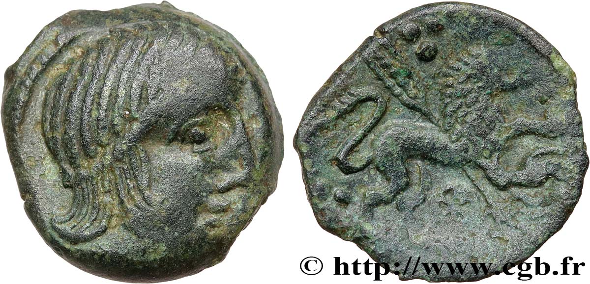 LÉXOVIENS (Région de Lisieux) Bronze du type de CISIAMBOS au lion TTB+