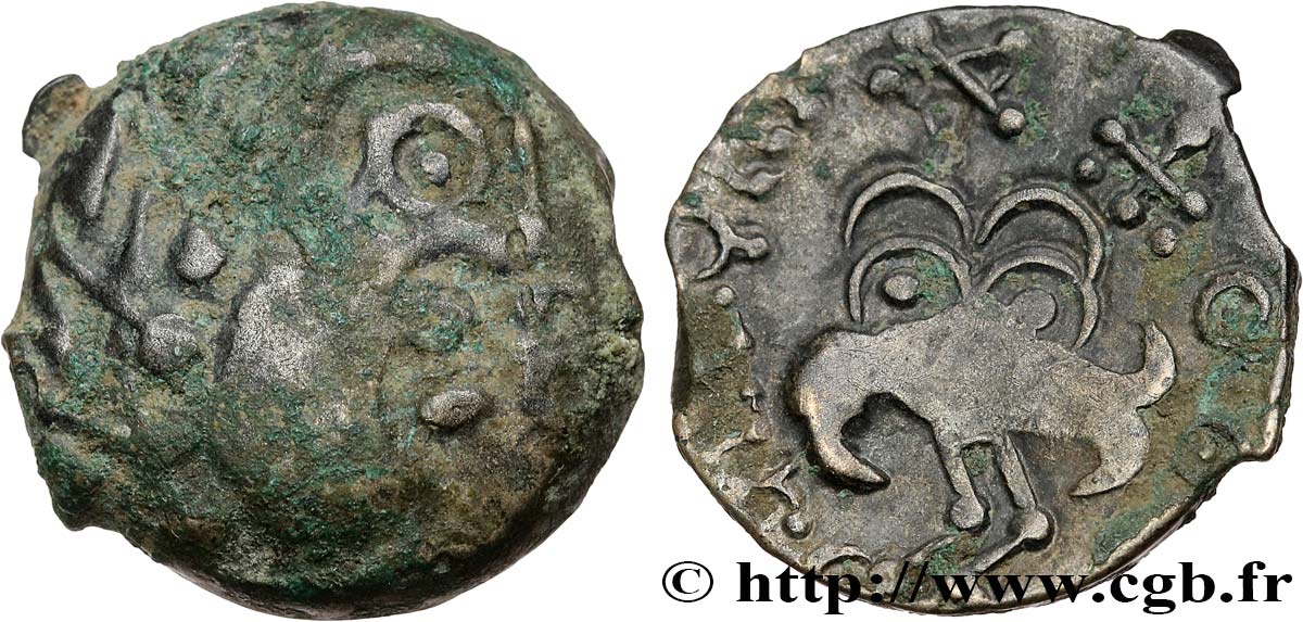 GALLIA - SENONES (Región de Sens) Bronze YLLYCCI à l’oiseau, classe IV BC/MBC