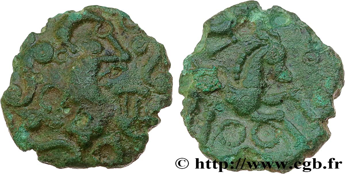GALLIEN - BELGICA - AMBIANI (Region die Amiens) Bronze au cheval fSS