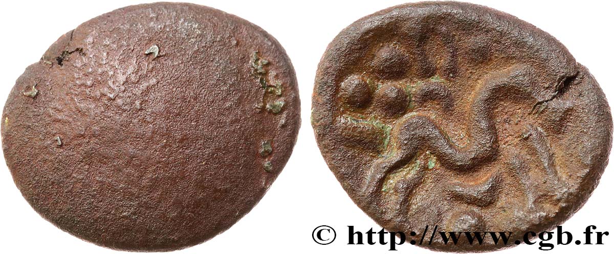 GALLIA BELGICA - AMBIANI (Región de Amiens) Statère d or uniface en bronze MBC