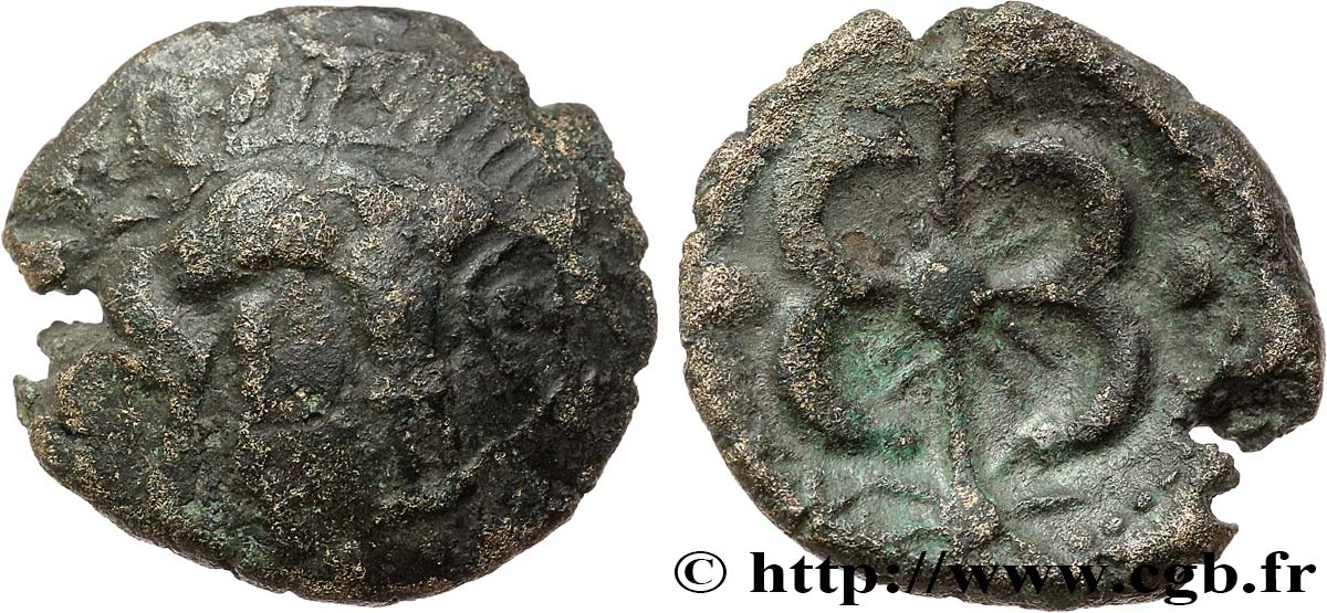 VÉLIOCASSES (Région du Vexin normand) Bronze au sanglier et au fleuron TB/TTB
