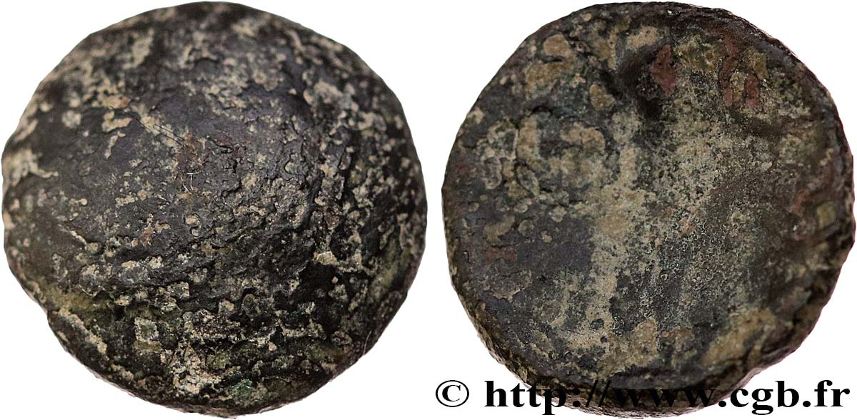 ÉDUENS / ARVERNES, INCERTAINES Quart de statère de bronze, type de Siaugues-Saint-Romain TB