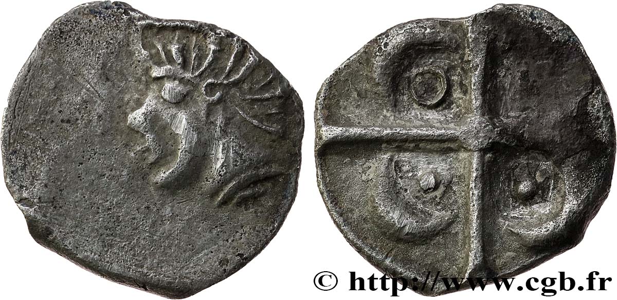 TOLOSATES (région de Vieille-Toulouse) Drachme “à la tête négroïde”, S. 79 TTB/TB+