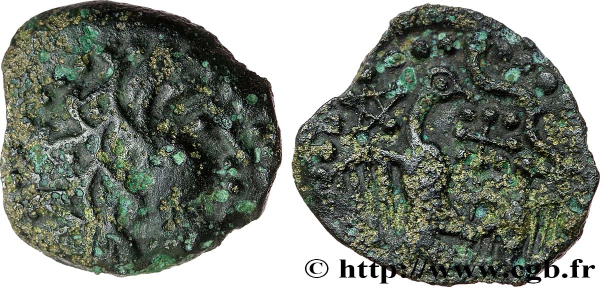 GALLIA - CARNUTES (Región de la Beauce) Bronze “aux oiseaux et au serpent” BC/BC+