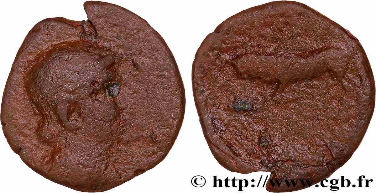 GALLIEN - BELGICA - REMI (Region die Reims) Bronze GERMANVS INDVTILLI au taureau (Quadrans) S/fS