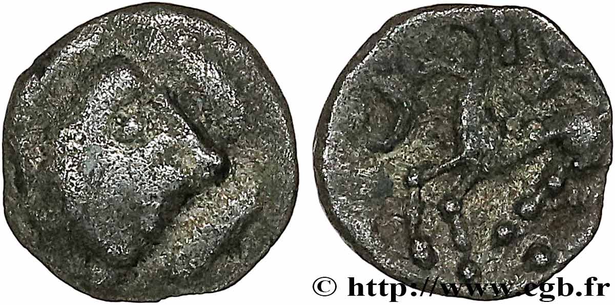 GALLIA - NEDENES (oppidum of Montlaures) Obole au cheval et au torque VF/AU