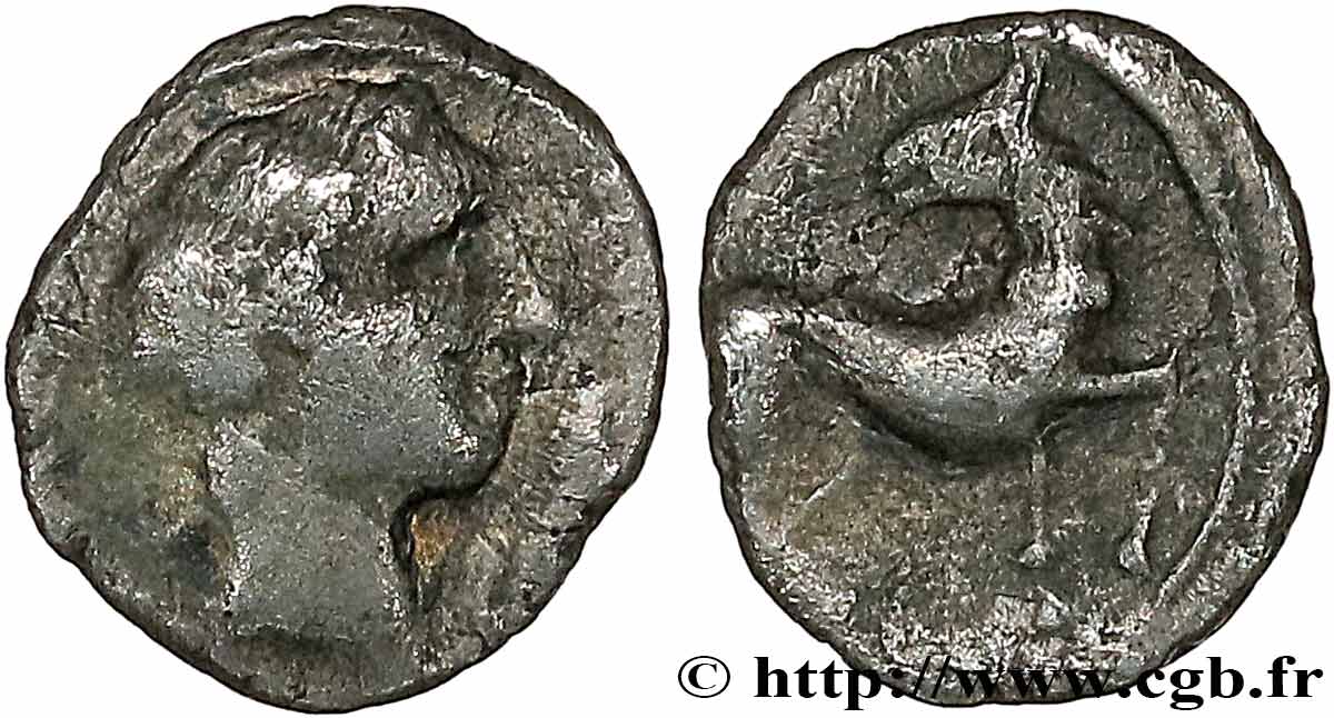NERONKEN - NÉDÈNES (oppidum de Montlaurès) Obole au cheval retourné TB+/TTB
