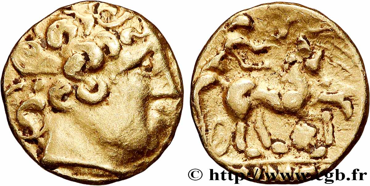 GALLIA - HELVETII/ ARVERNI - Unspecified Quart de statère d’or, imitation du type de Philippe AU