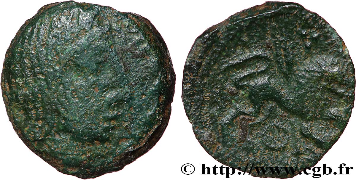 LÉXOVIENS (Région de Lisieux) Bronze du type de CISIAMBOS au lion TB+/TTB